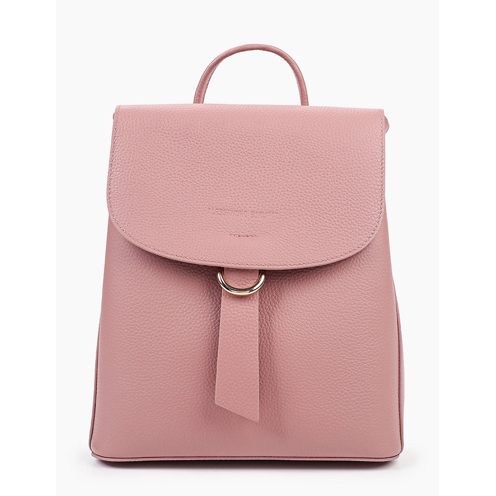 Рюкзак из натуральной кожи розового цвета